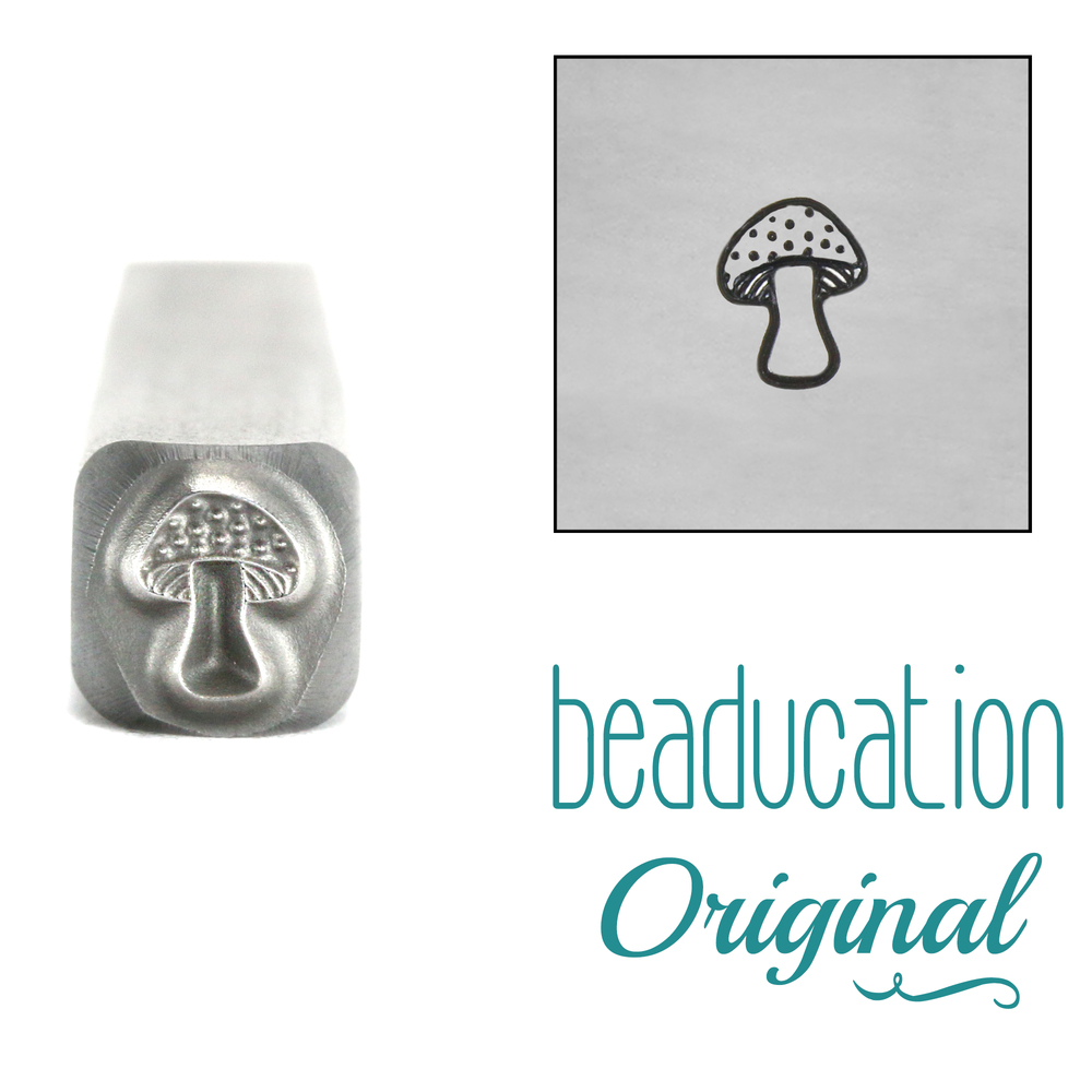 Metal Stamping Tools Small Mushroom Metal Design Stamp, 4.5mm - Beaducation Original